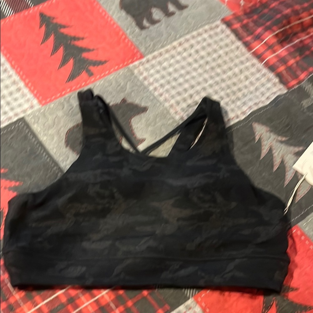 Black Camouflage Sports Bra